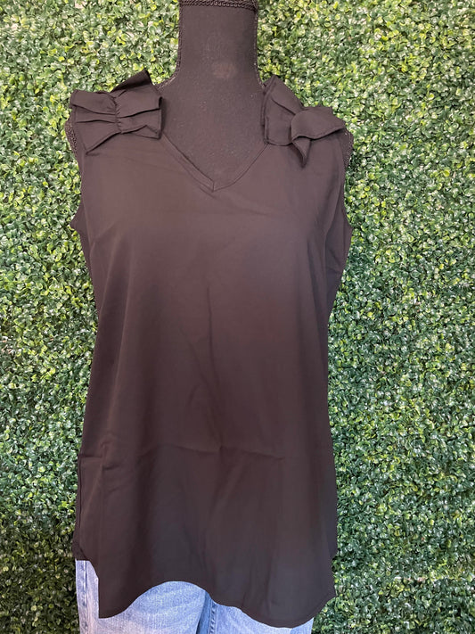 Black Ruffle Top
