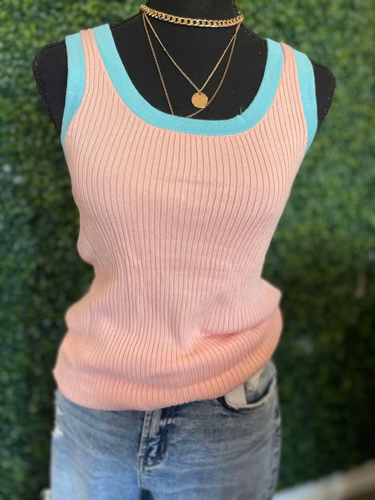 Color block tank top